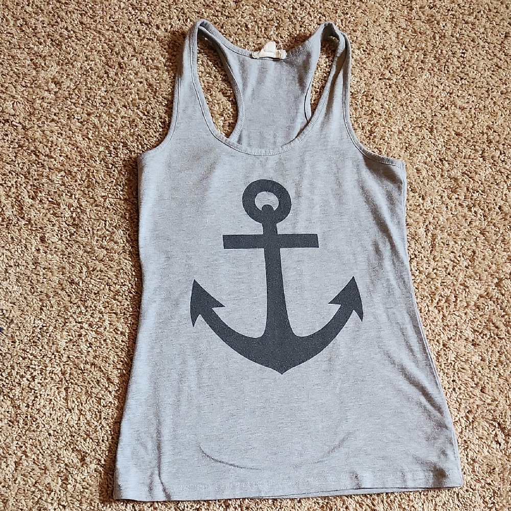 Light Gray Anchor Racerback Tank
